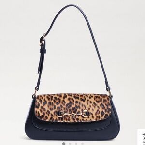 Sam Edelman Black and Leopard Lorainne Small Shoulder Bag